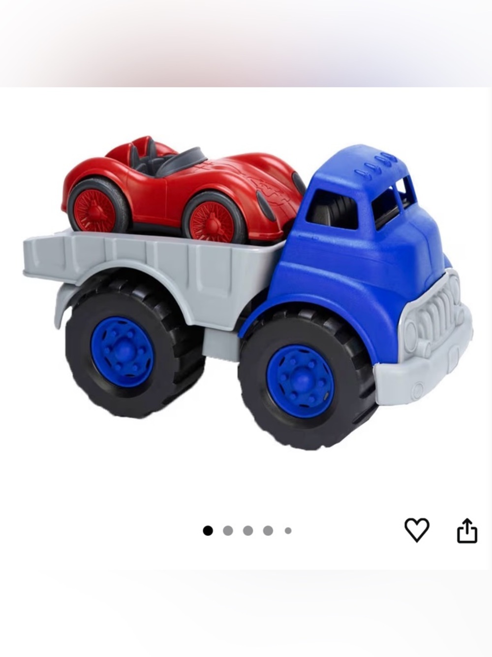 NWT Green Toys Flatbed Truck & Racer Car Age 1+ Recycled Plastic Made in USA - Picture 2 of 6